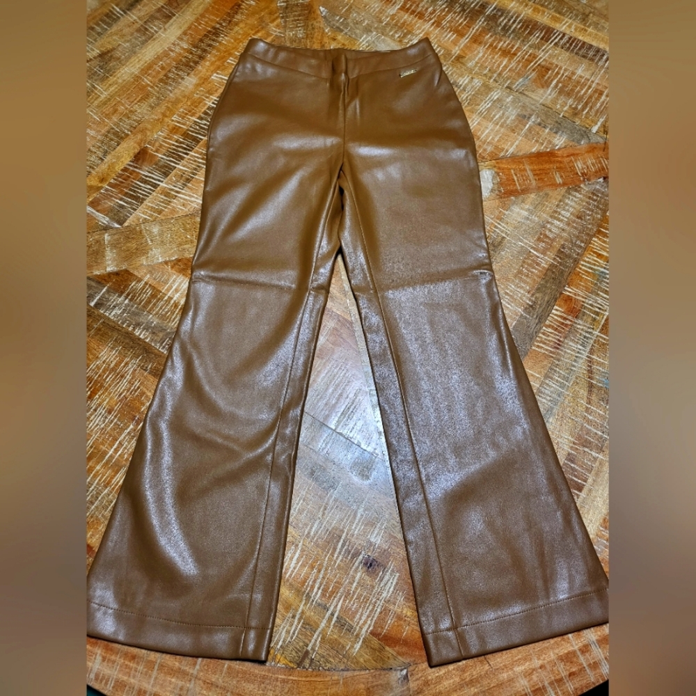 NWT| Marc New York| Tan Faux Leather Pants| Size Small